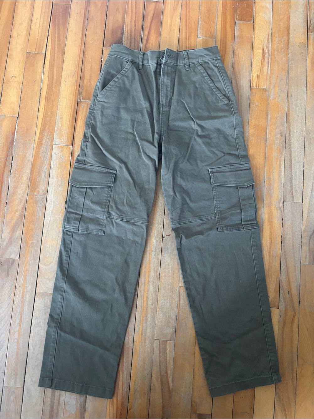 Garage Olive Cargo Pants with Multiple Pockets